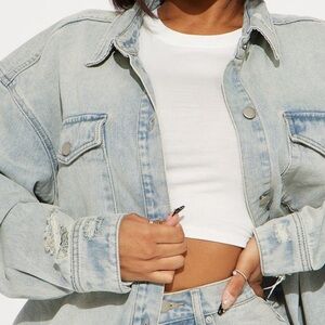 New Oversize light Blue Denim Jean Jacket